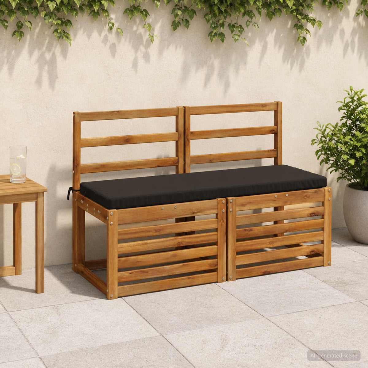 vidaXL Bench Cushion SOEST 100% Polyester Black 120 x 40 x 5 cm