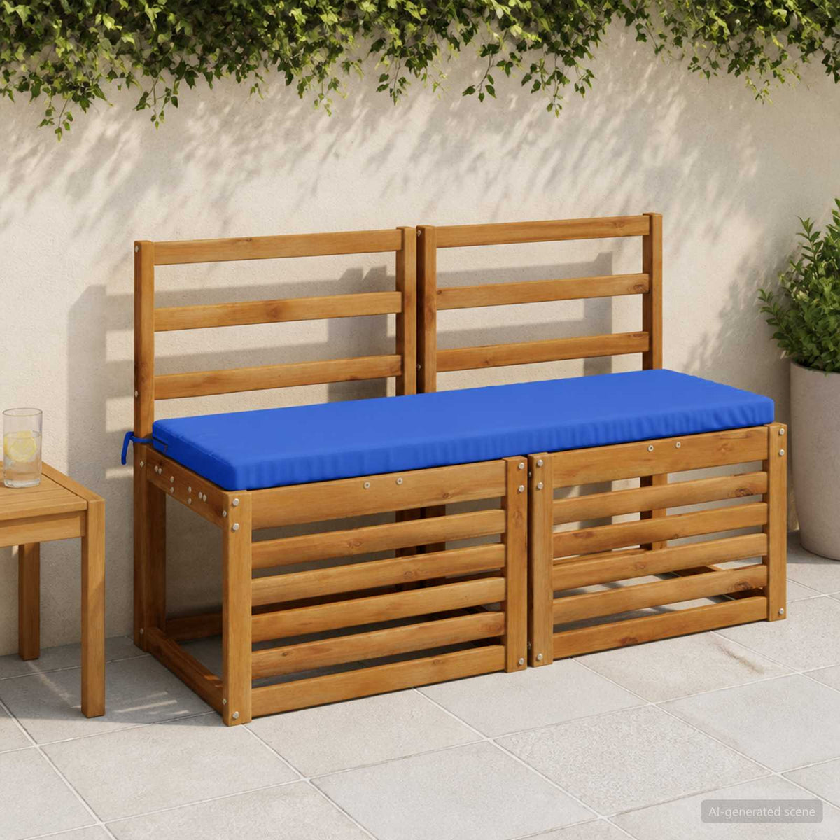 vidaXL 2-Piece Bench Cushions SOEST 2 pcs 100% Polyester Royal Blue