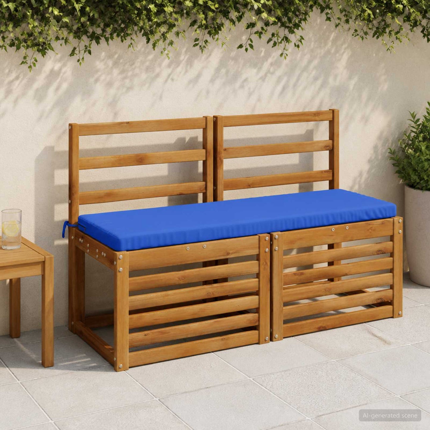 vidaXL 2-Piece Bench Cushions SOEST 2 pcs 100% Polyester Royal Blue