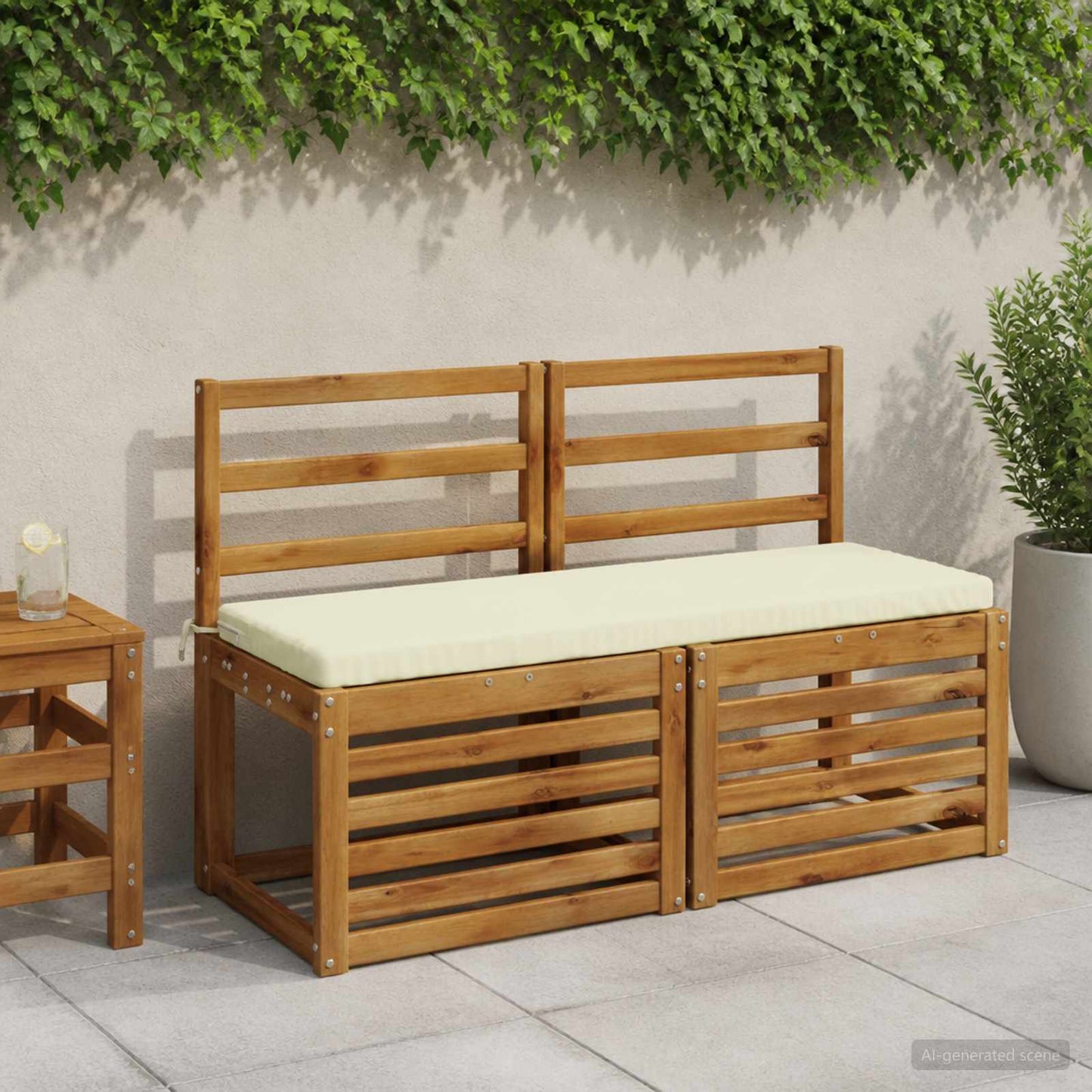 vidaXL 2-Piece Bench Cushions SOEST 2 pcs 100% Polyester Cream