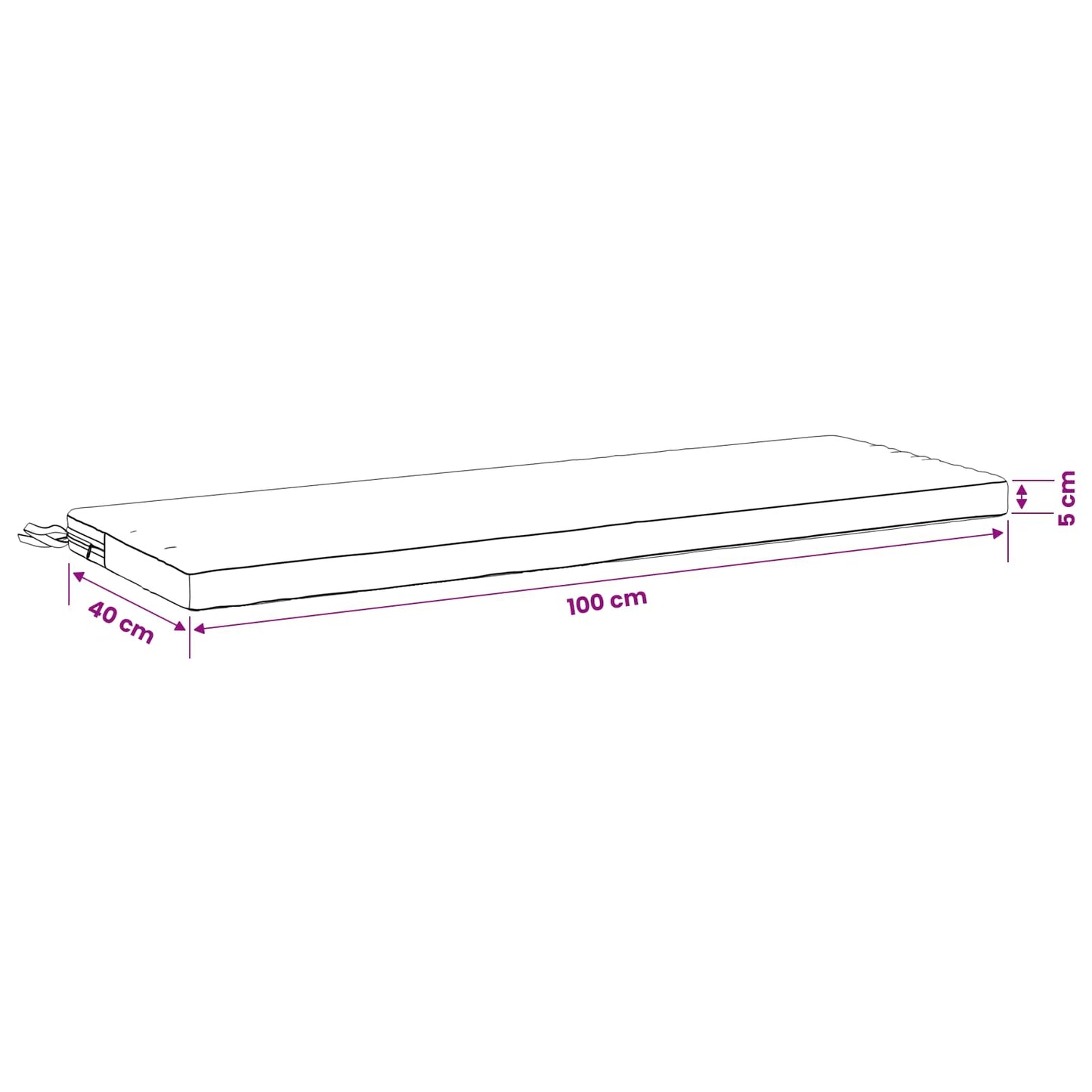vidaXL Bench Cushion SOEST 100% Polyester Cream 100 x 40 x 5 cm