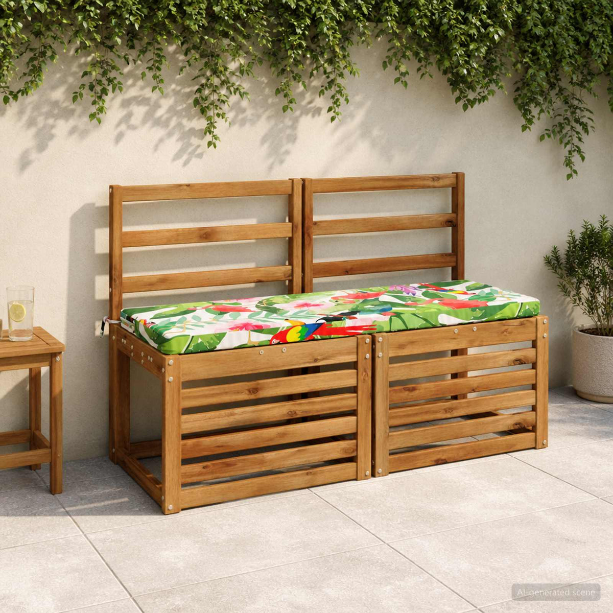 vidaXL Bench Cushion SOEST 100% Polyester Multicolour 110 x 40 x 5 cm
