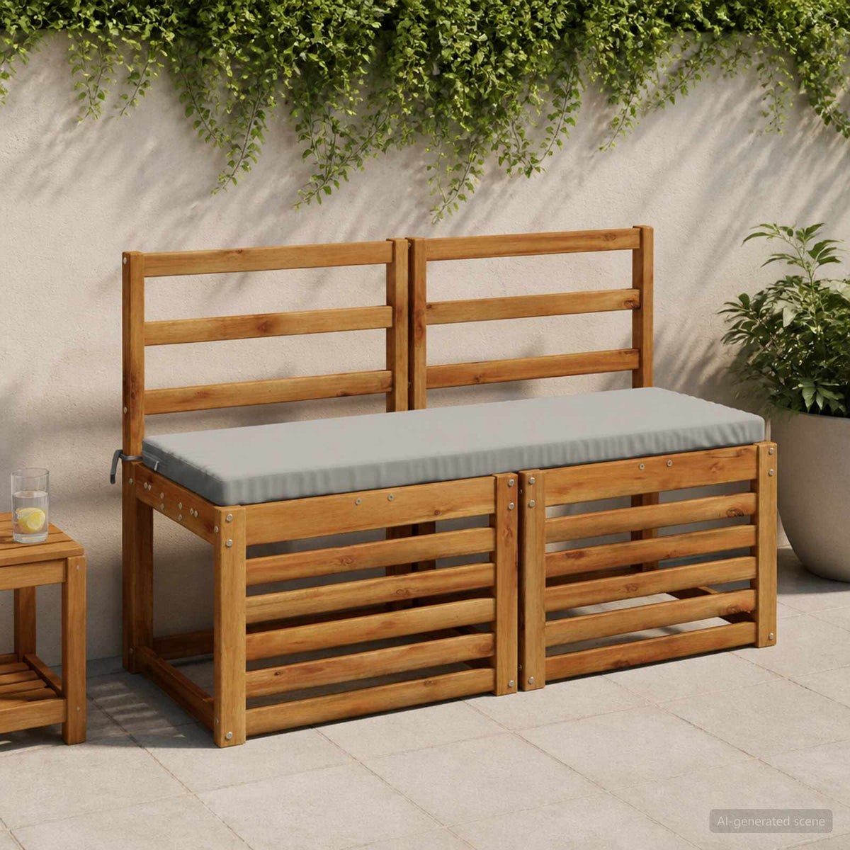 vidaXL 2-Piece Bench Cushions SOEST 2 pcs 100% Polyester Grey