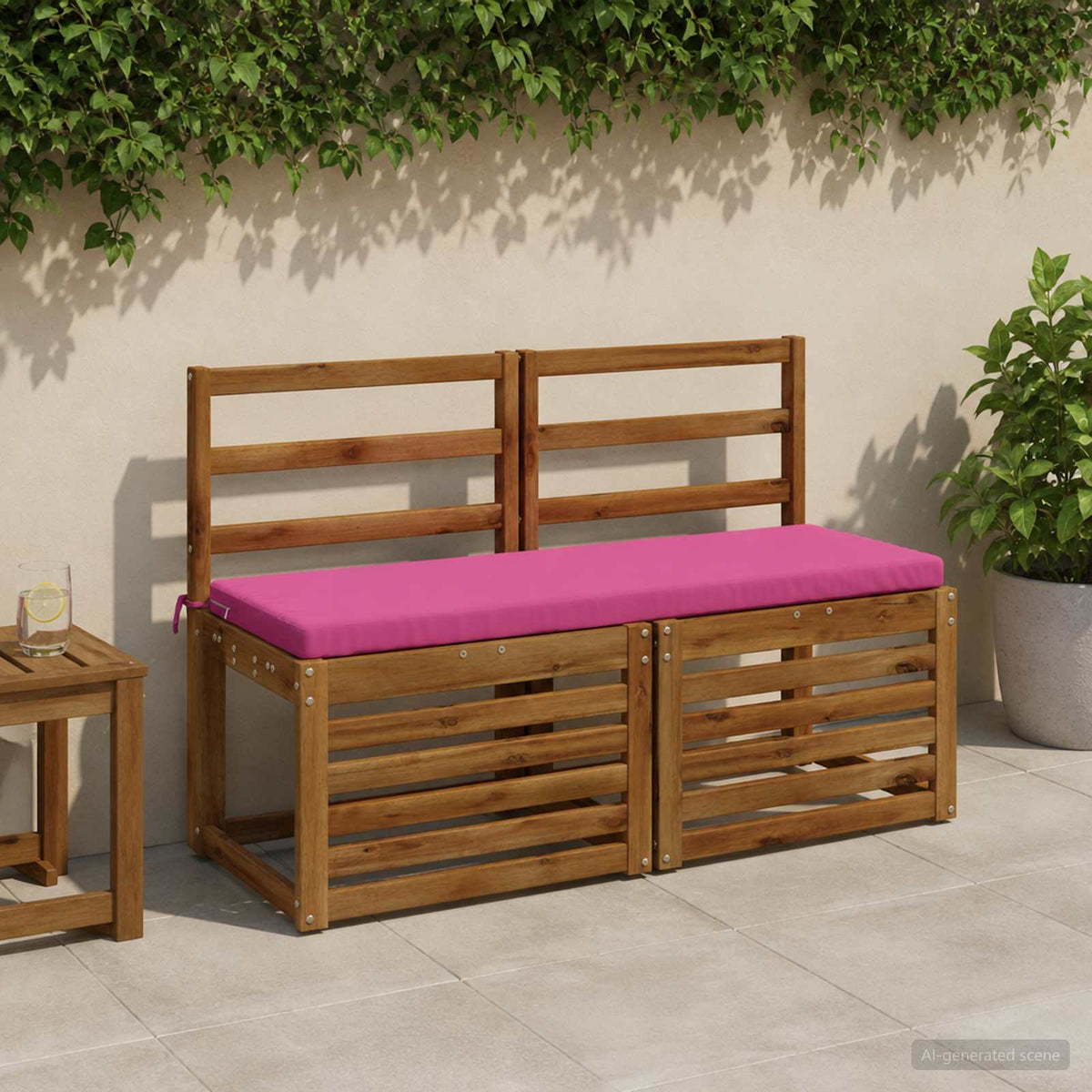vidaXL 2-Piece Bench Cushions SOEST 2 pcs 100% Polyester Pink