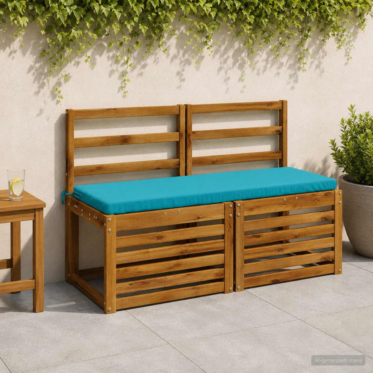 vidaXL Bench Cushion SOEST 100% Polyester Turquoise 100 x 40 x 5 cm