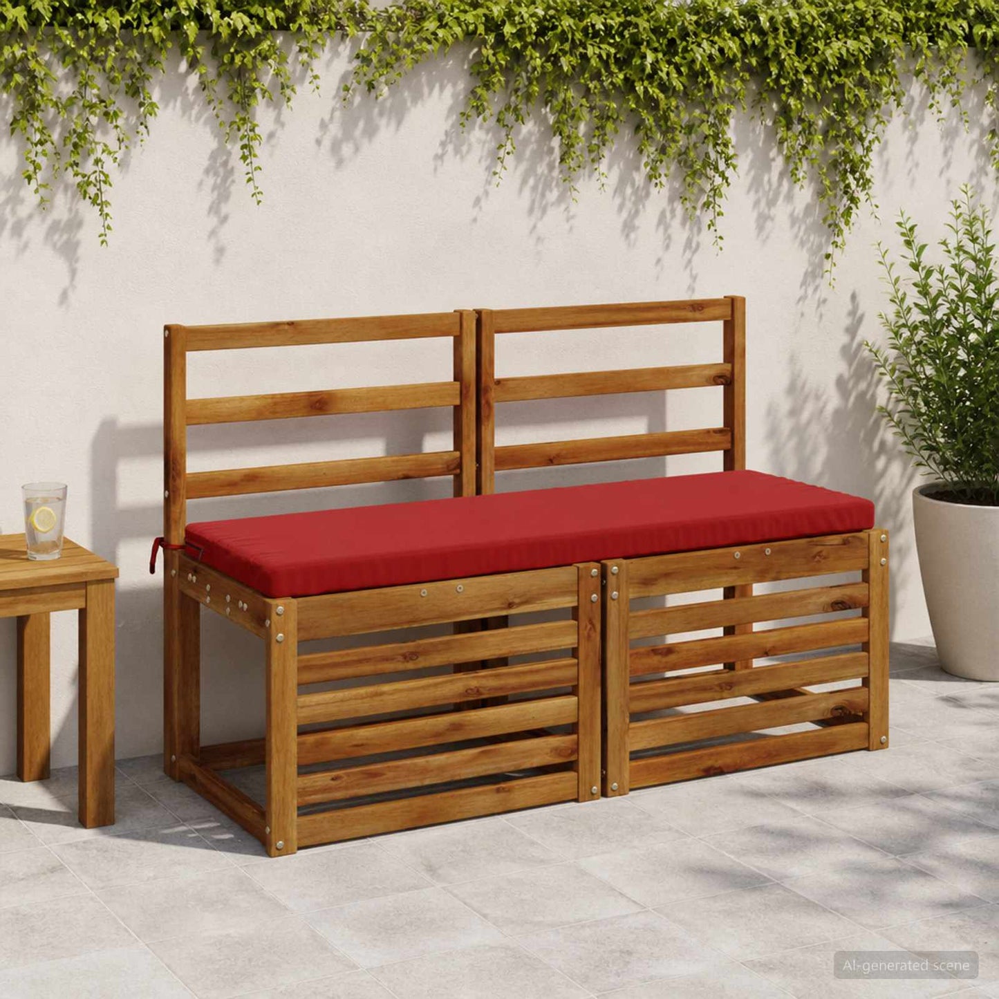 vidaXL Bench Cushion SOEST 100% Polyester Wine Red 120 x 40 x 5 cm