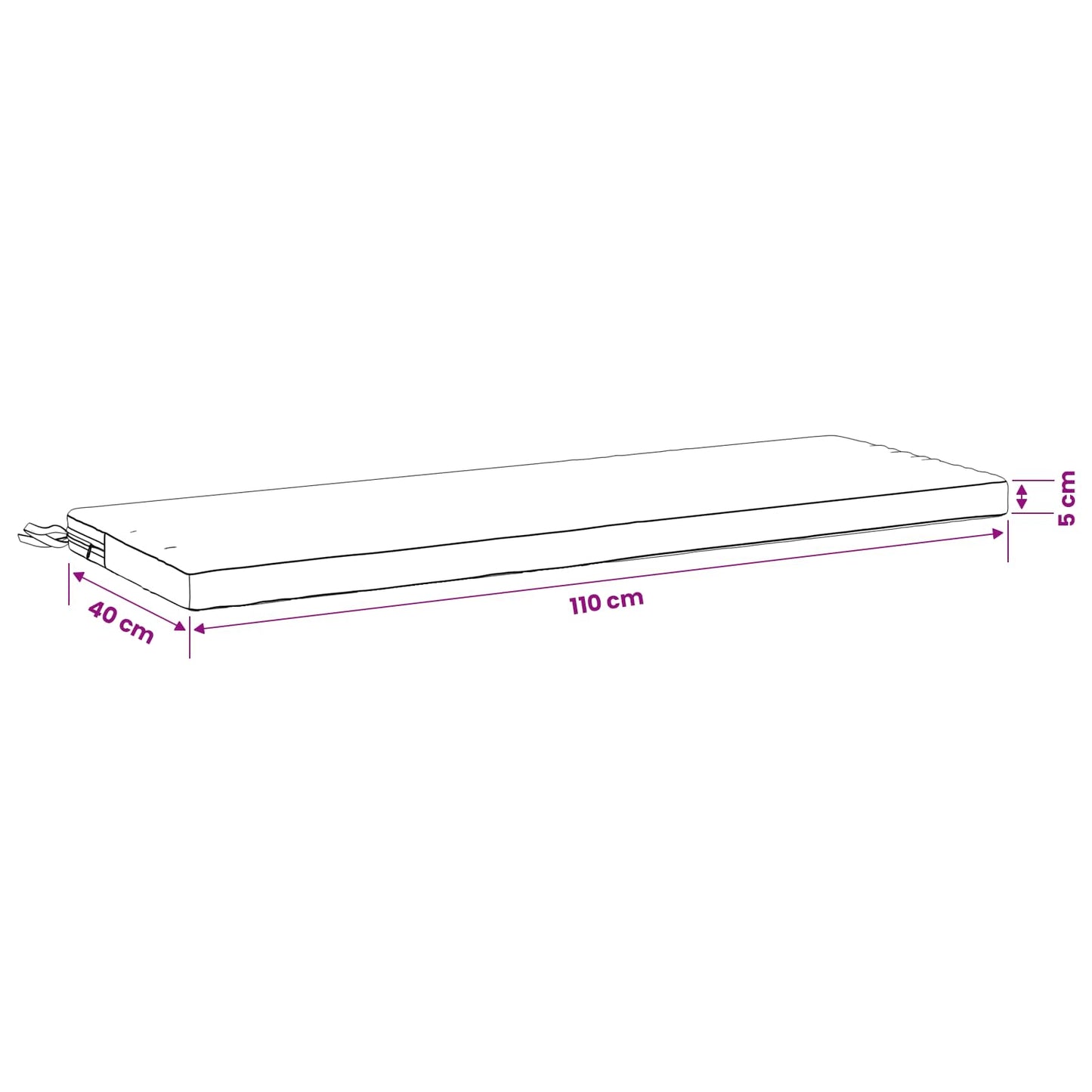 vidaXL Bench Cushion SOEST 100% Polyester Leaf Design 110 x 40 x 5 cm