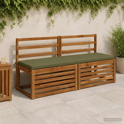 vidaXL 2-Piece Bench Cushions SOEST 2 pcs 100% Polyester Olive Green
