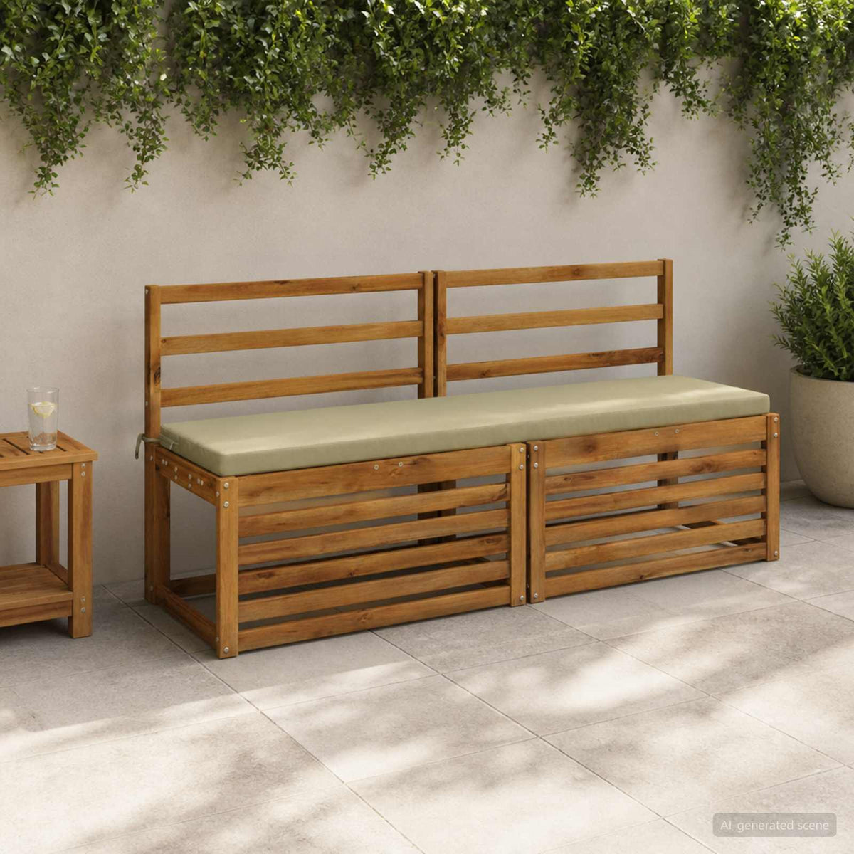 vidaXL 2-Piece Bench Cushions SOEST 2 pcs 100% Polyester Light Green