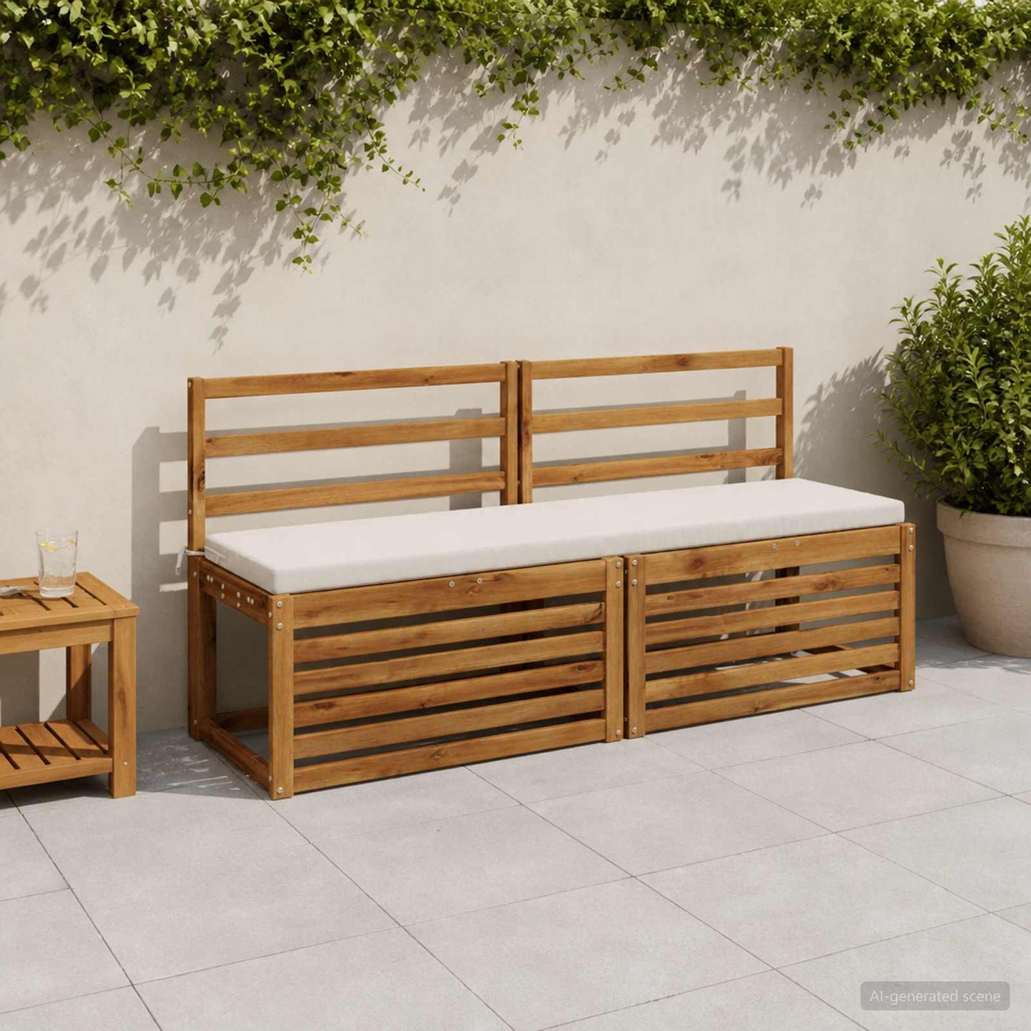 vidaXL 2-Piece Bench Cushions SOEST 2 pcs 100% Polyester White