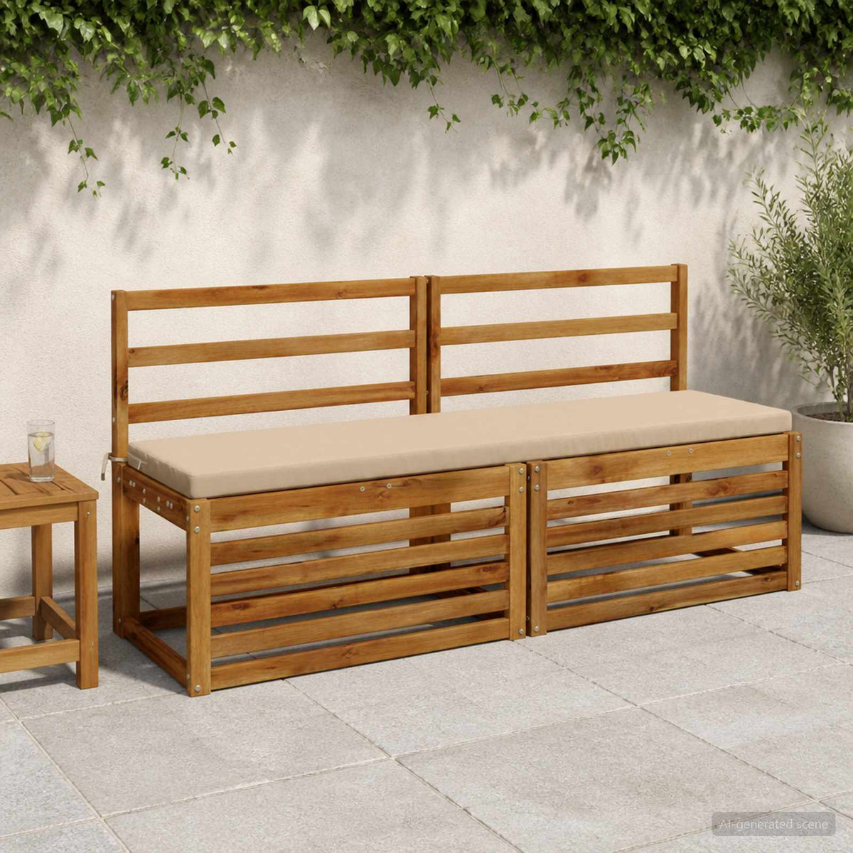 vidaXL 2-Piece Bench Cushions SOEST 2 pcs 100% Polyester Sand