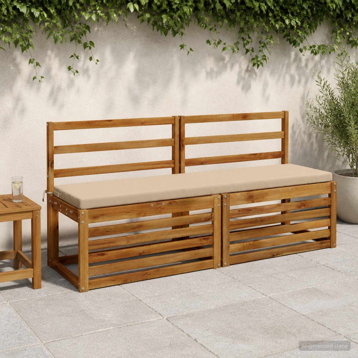 vidaXL Bench Cushion SOEST 100% Polyester Sand 160 x 40 x 5 cm