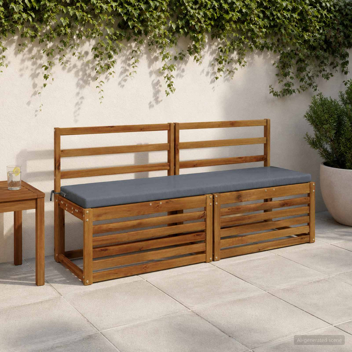 vidaXL Bench Cushion SOEST 100% Polyester Blue 150 x 40 x 5 cm