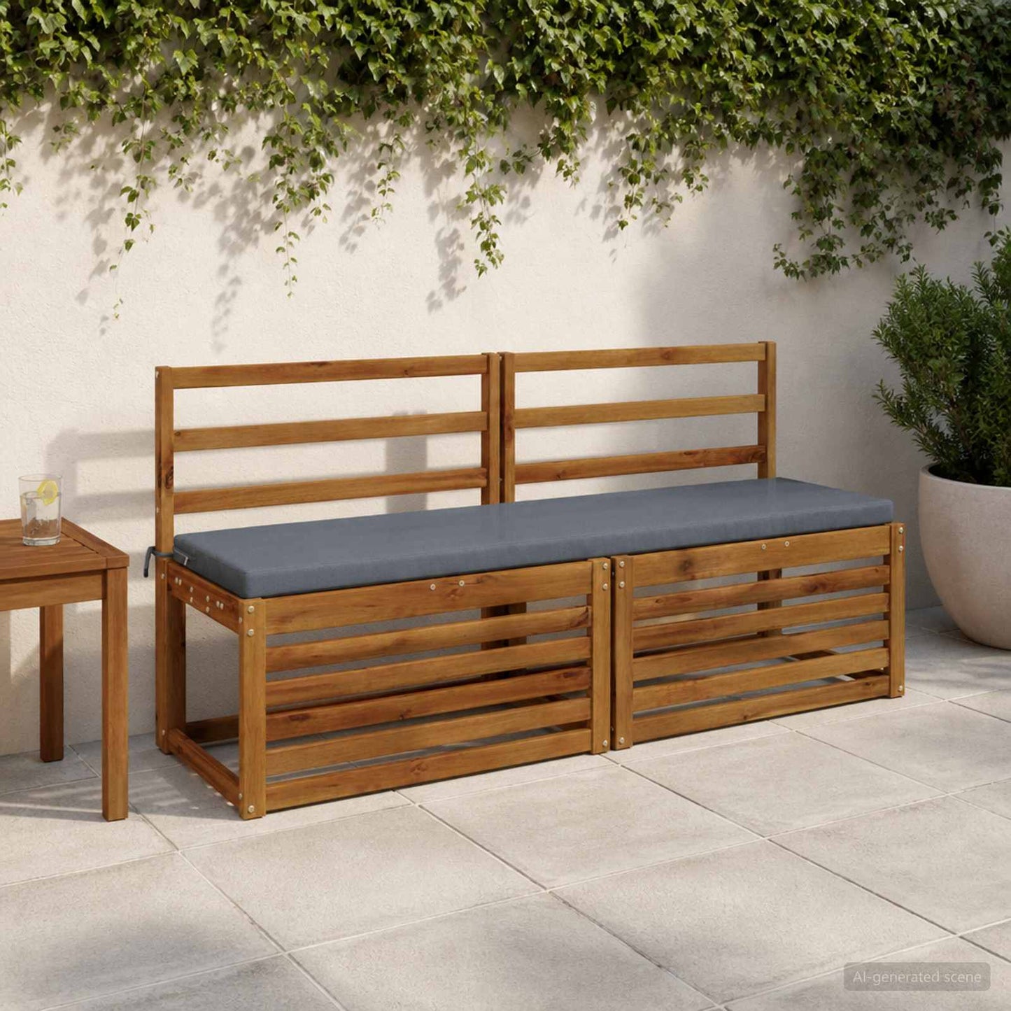vidaXL Bench Cushion SOEST 100% Polyester Blue 140 x 40 x 5 cm