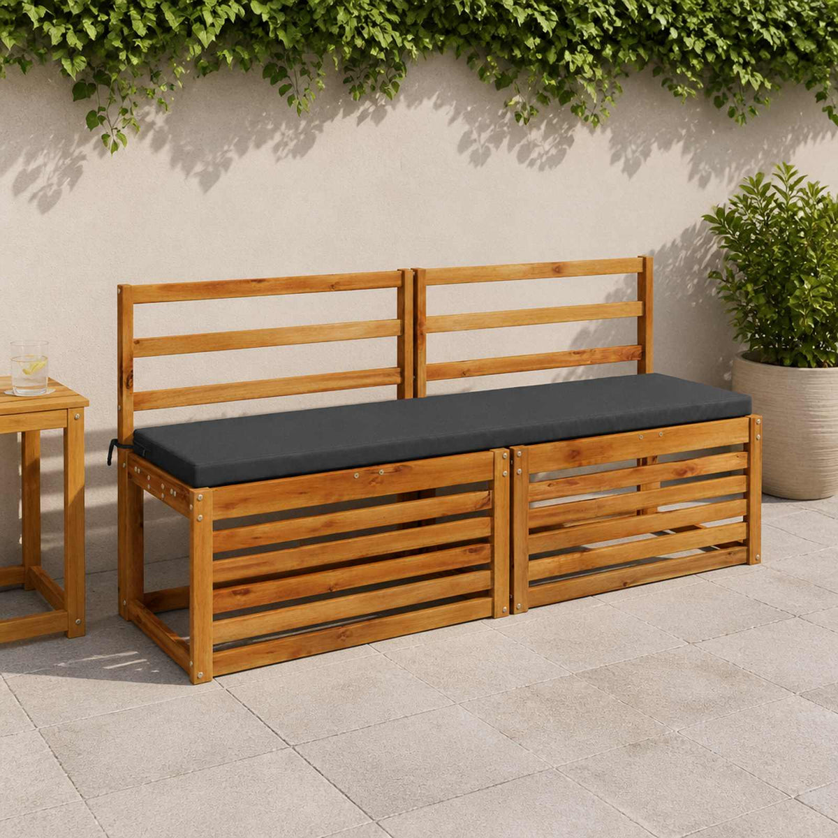 vidaXL Bench Cushions SOEST 2 pcs 100% Polyester Dark Blue