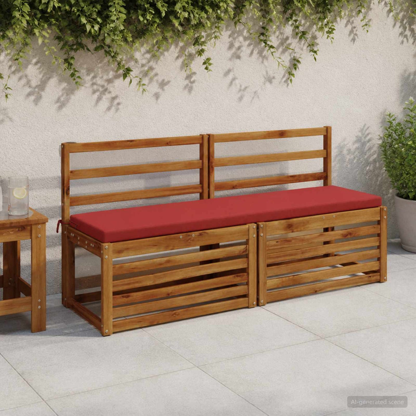 vidaXL 2-Piece Bench Cushions SOEST 2 pcs 100% Polyester Red