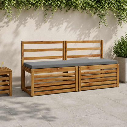 vidaXL Bench Cushions SOEST 2 pcs 100% Polyester Grey 160 x 40 x 5 cm