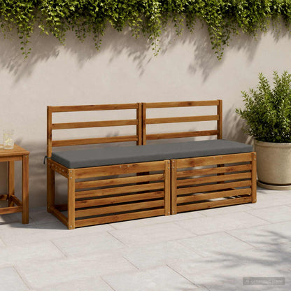 vidaXL 2-Piece Bench Cushions SOEST 2 pcs 100% Polyester Grey