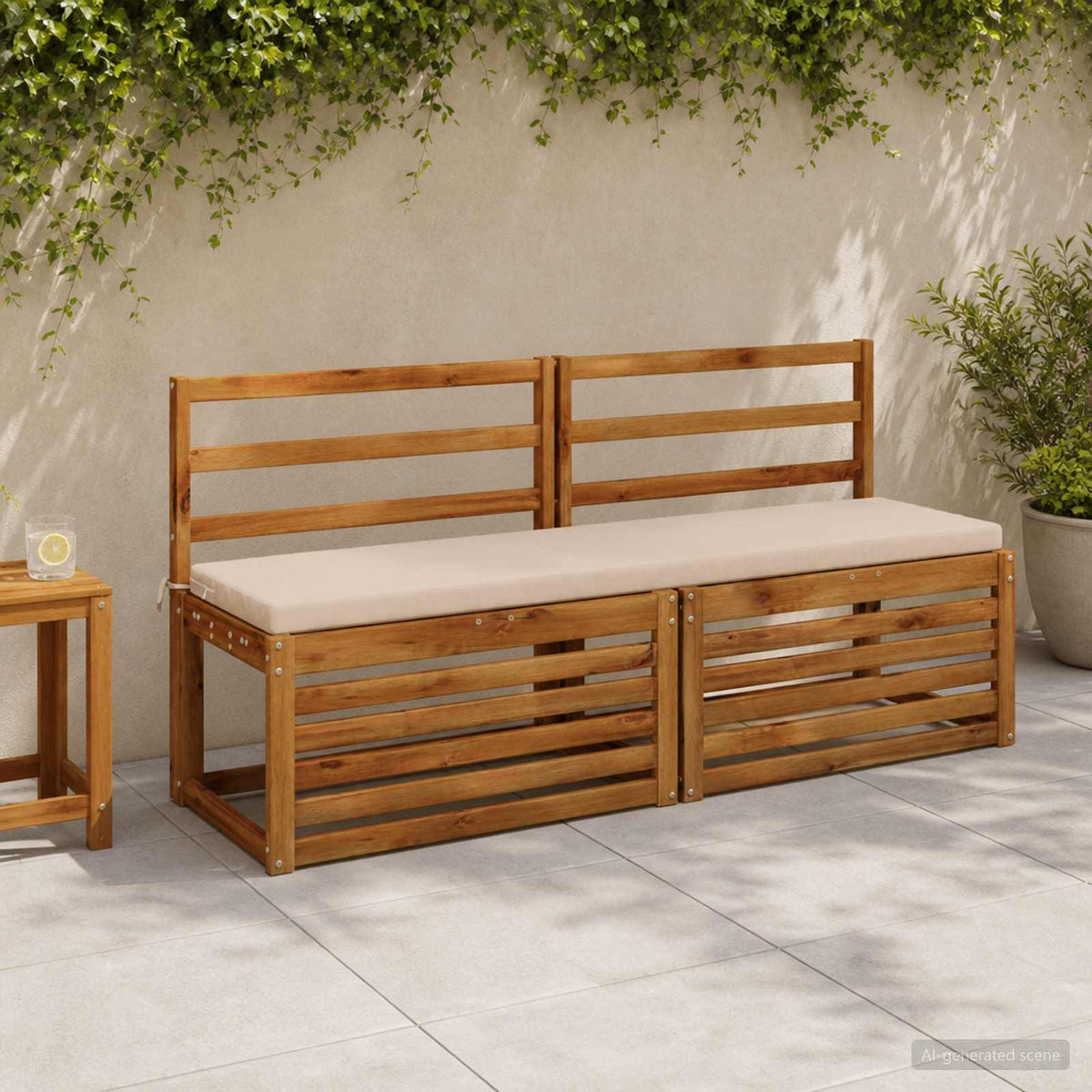 vidaXL 2-Piece Bench Cushions SOEST 2 pcs 100% Polyester Cream