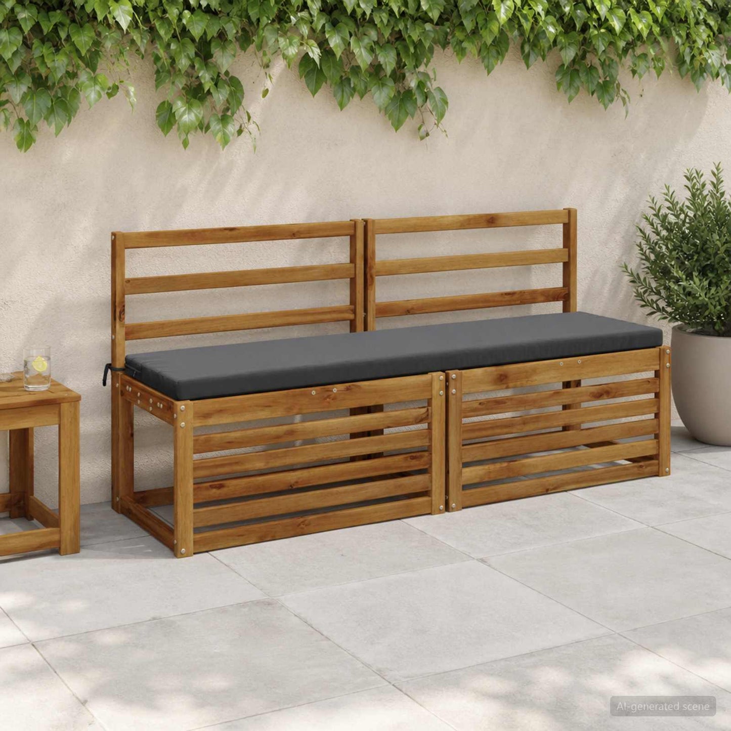 vidaXL 2-Piece Bench Cushions SOEST 2 pcs 100% Polyester Anthracite