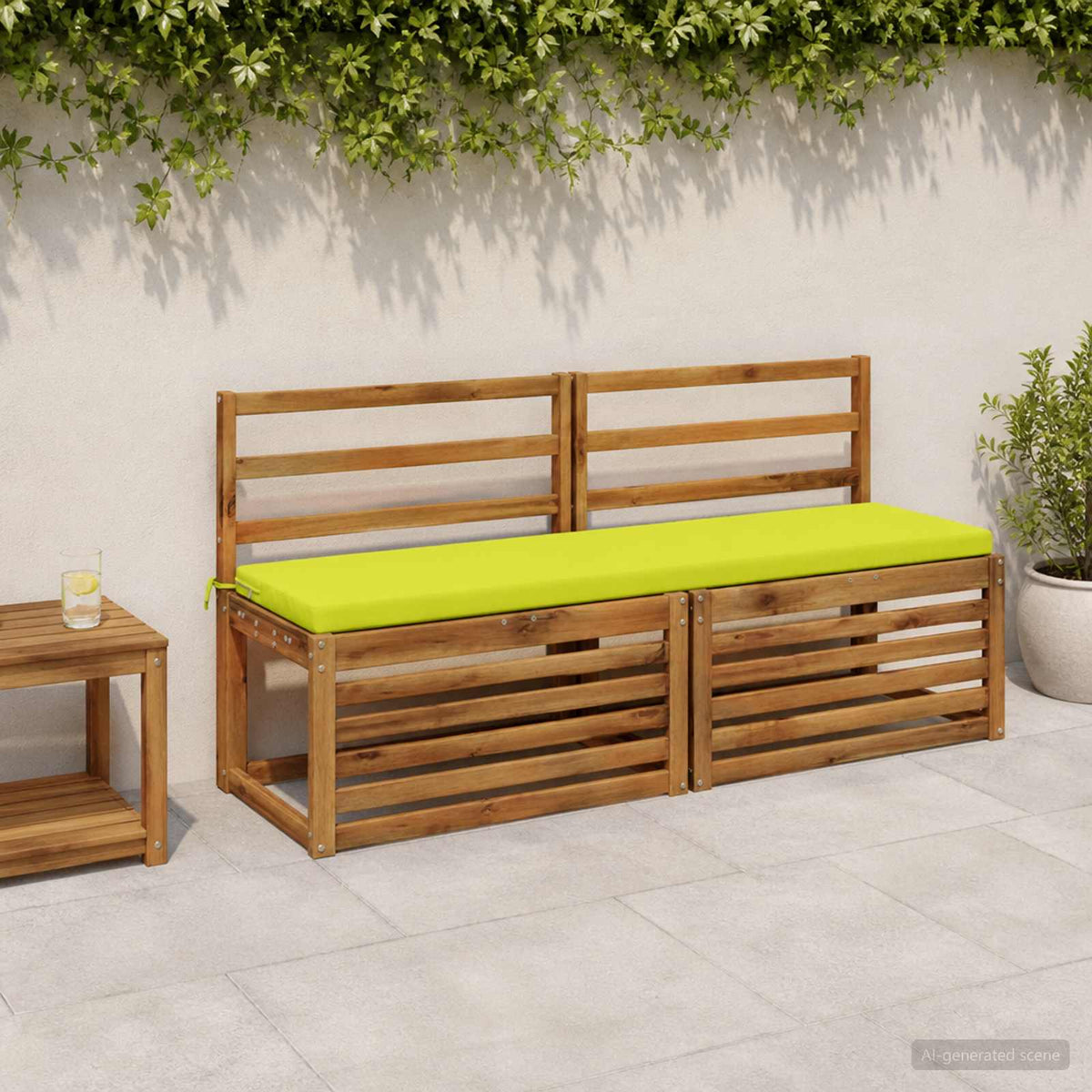 vidaXL 2-Piece Bench Cushions SOEST 2 pcs 100% Polyester Bright Green