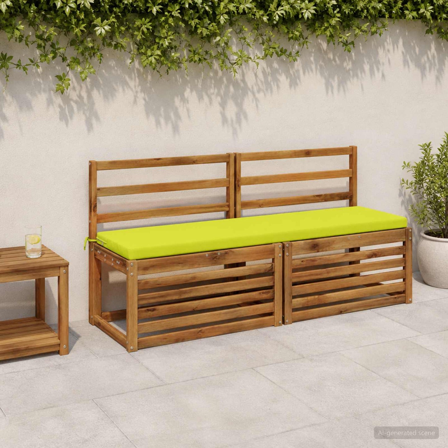 vidaXL 2-Piece Bench Cushions SOEST 2 pcs 100% Polyester Bright Green