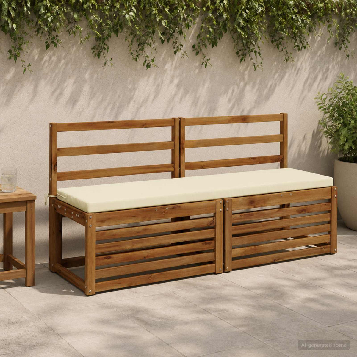 vidaXL Bench Cushion SOEST 100% Polyester Cream 160 x 40 x 5 cm