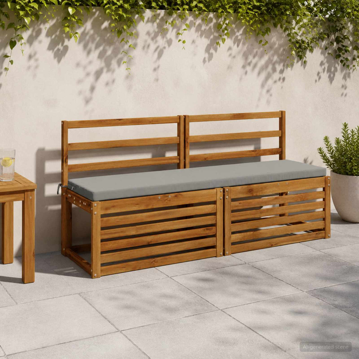 vidaXL Bench Cushion SOEST 100% Polyester Grey 140 x 40 x 5 cm