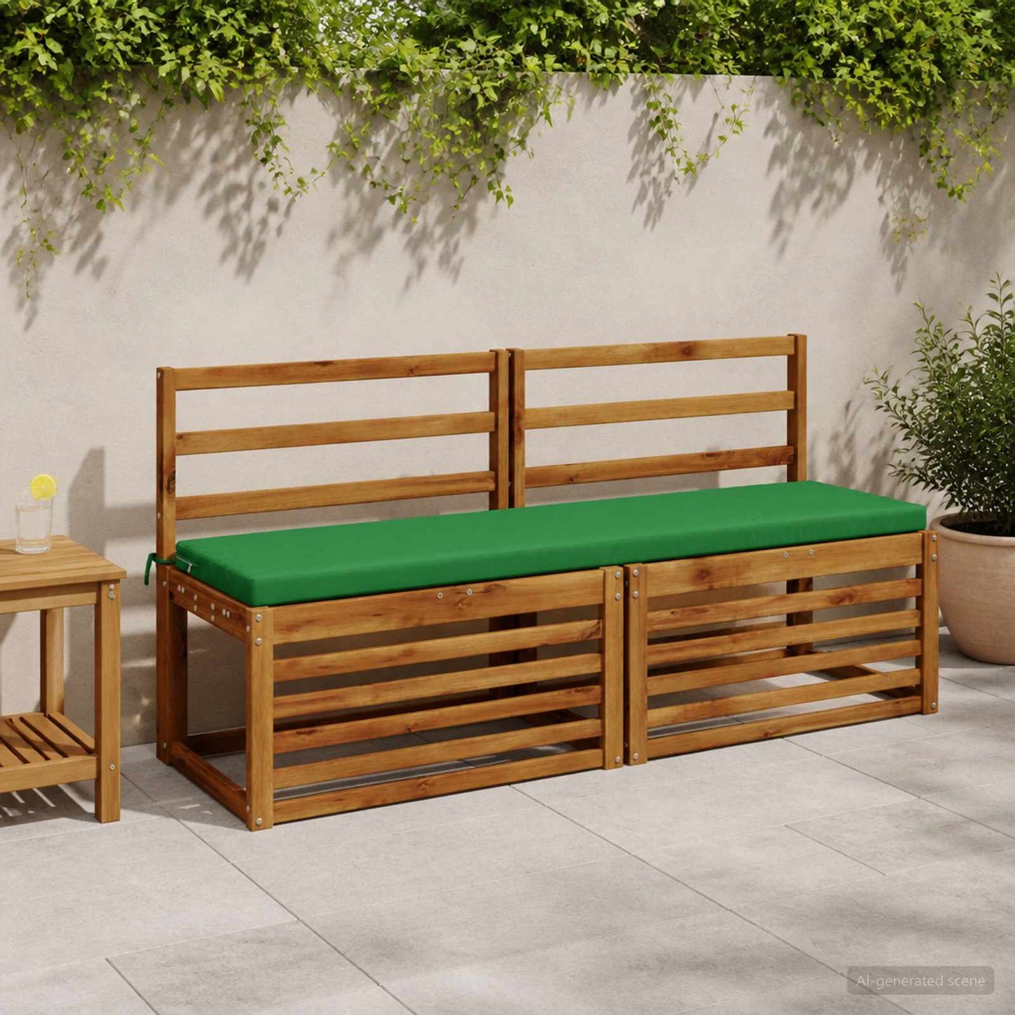 vidaXL 2-Piece Bench Cushions SOEST 2 pcs 100% Polyester Green