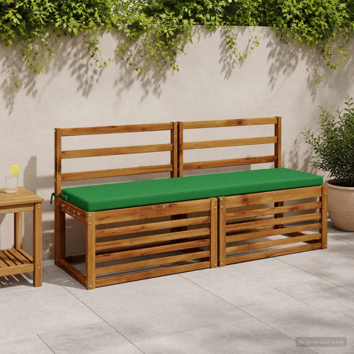vidaXL 2-Piece Bench Cushions SOEST 2 pcs 100% Polyester Green