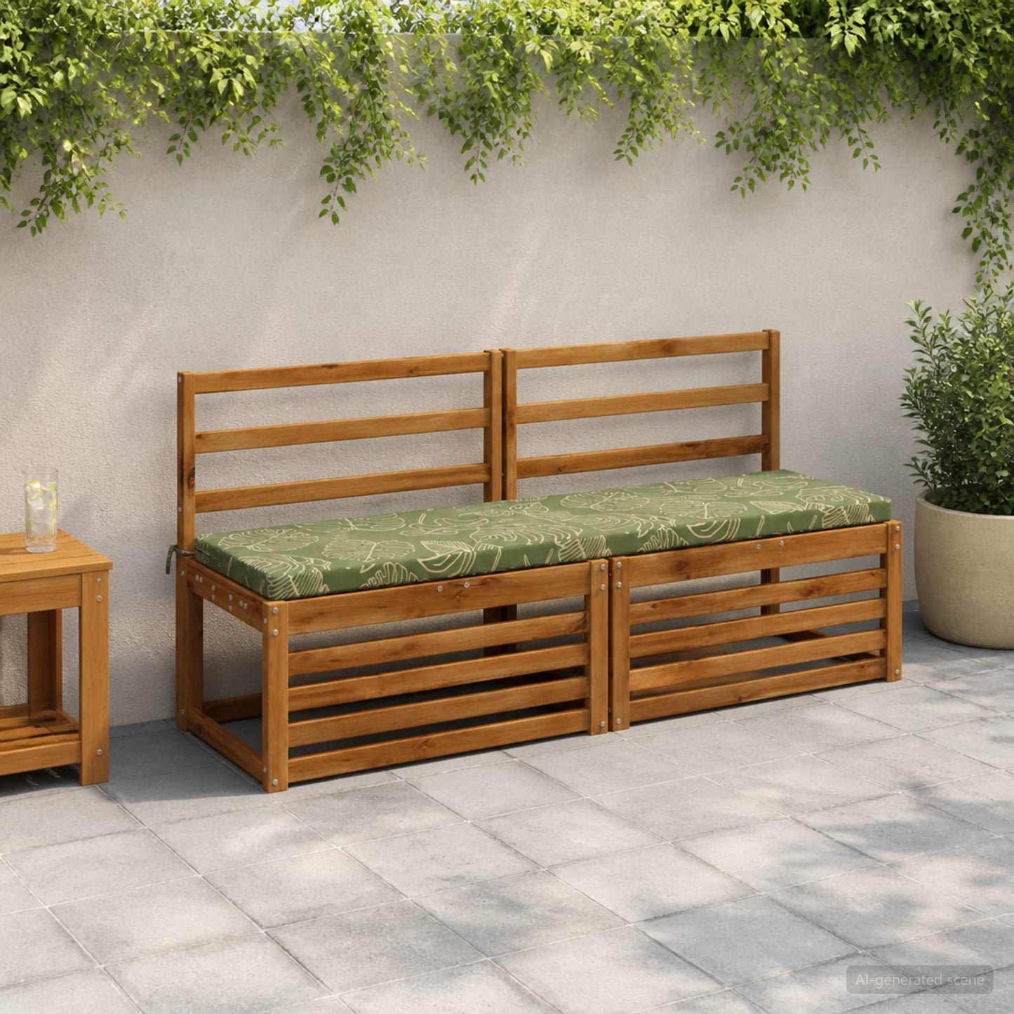 vidaXL Bench Cushion SOEST 100% Polyester Leaf Design 140 x 40 x 5 cm
