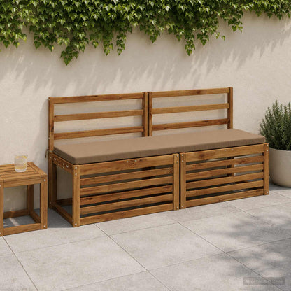 vidaXL 2-Piece Bench Cushions SOEST 2 pcs 100% Polyester Taupe