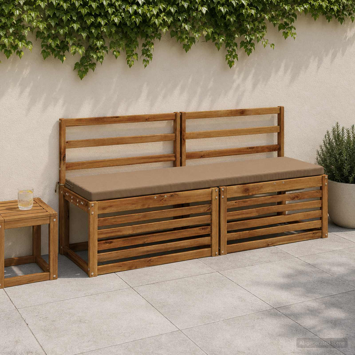 vidaXL 2-Piece Bench Cushions SOEST 2 pcs 100% Polyester Taupe