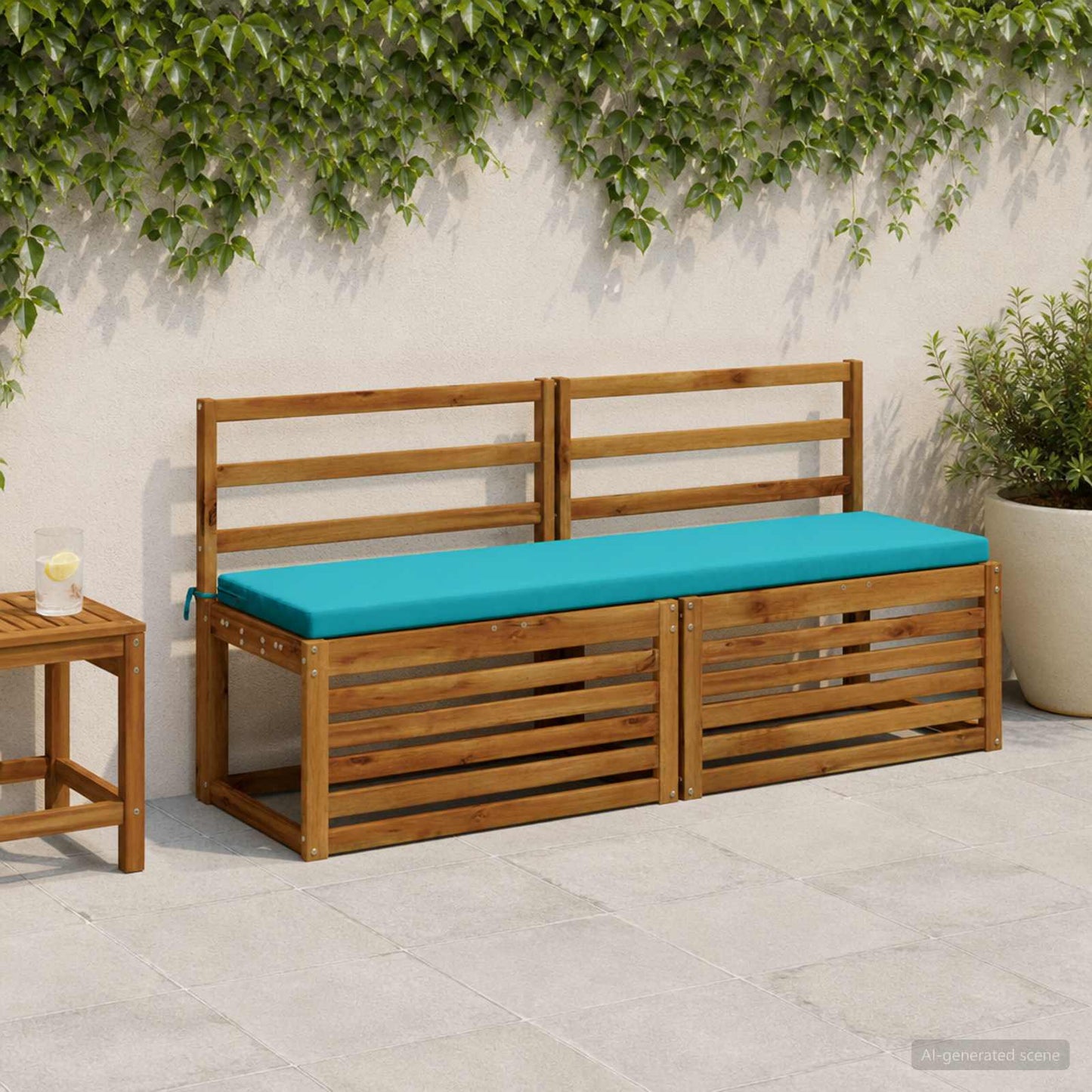 vidaXL 2-Piece Bench Cushions SOEST 2 pcs 100% Polyester Turquoise