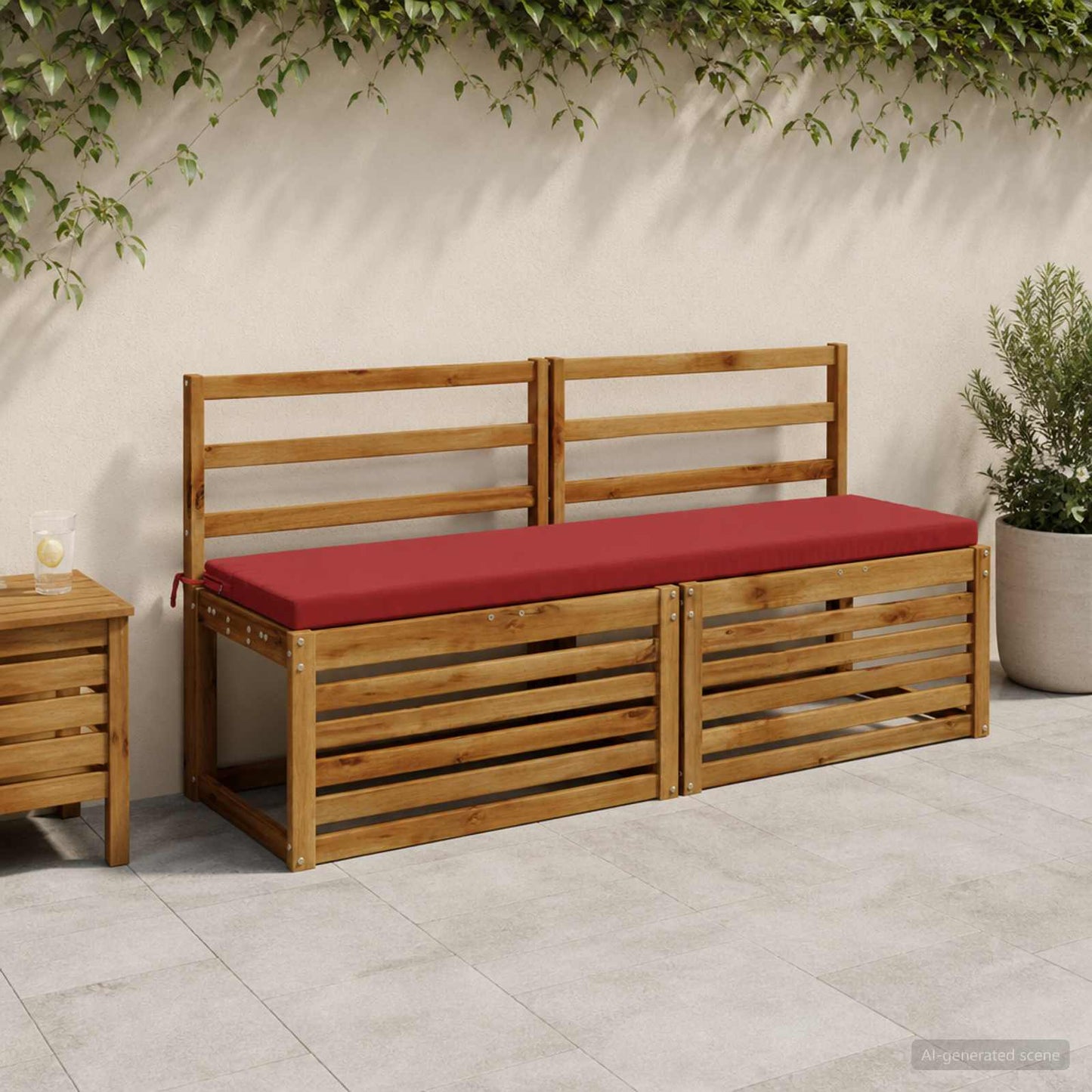 vidaXL 2-Piece Bench Cushions SOEST 2 pcs 100% Polyester Wine Red