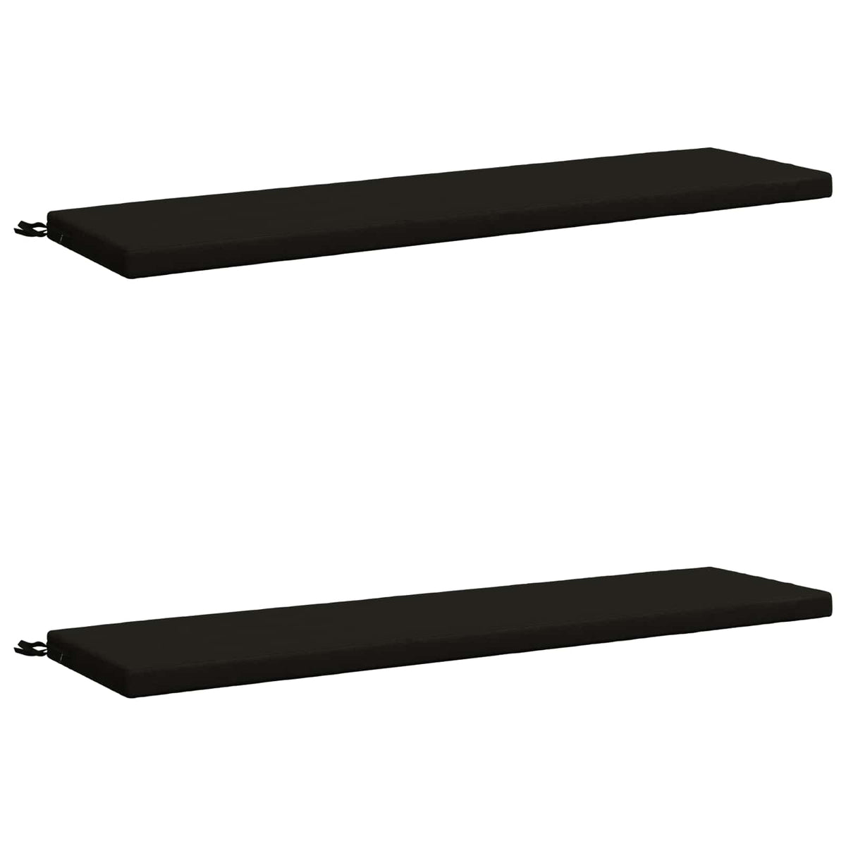 vidaXL Bench Cushions SOEST 2 pcs 100% Polyester Black 150 x 40 x 5 cm