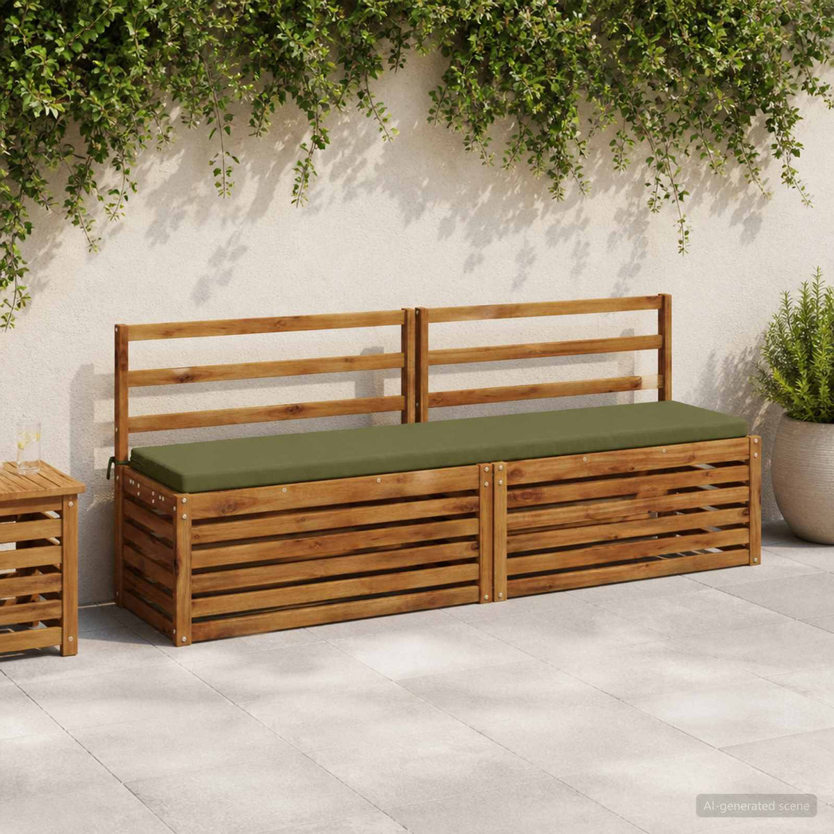 vidaXL 2-Piece Bench Cushions SOEST 2 pcs 100% Polyester Olive Green