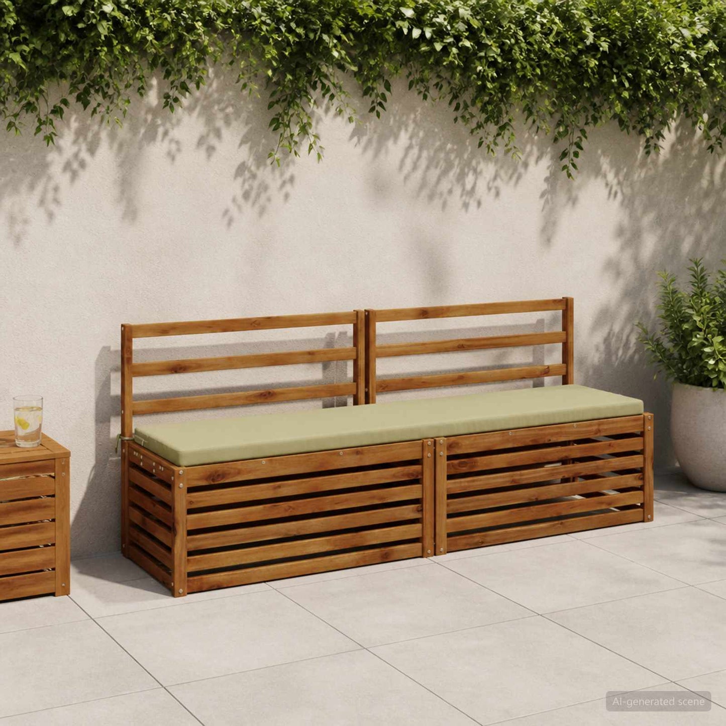 vidaXL Bench Cushion SOEST 100% Polyester Light Green 200 x 40 x 5 cm