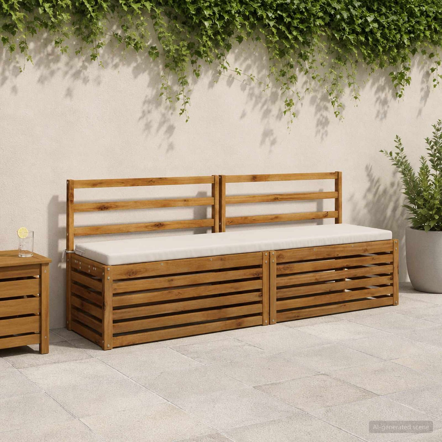 vidaXL Bench Cushion SOEST 100% Polyester White 200 x 40 x 5 cm