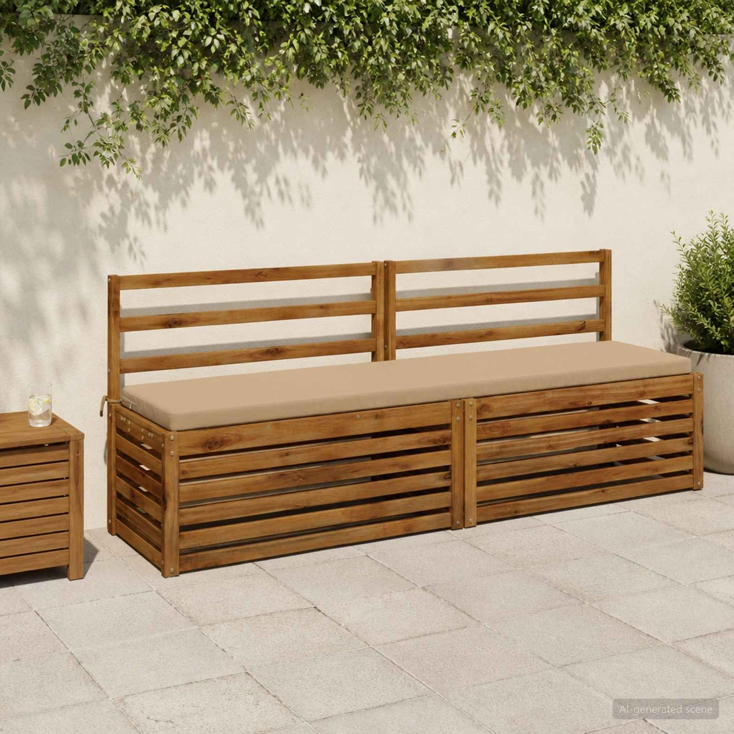 vidaXL 2-Piece Bench Cushions SOEST 2 pcs 100% Polyester Sand