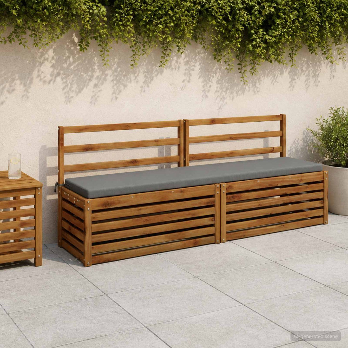 vidaXL Bench Cushion SOEST 100% Polyester Grey 180 x 40 x 5 cm