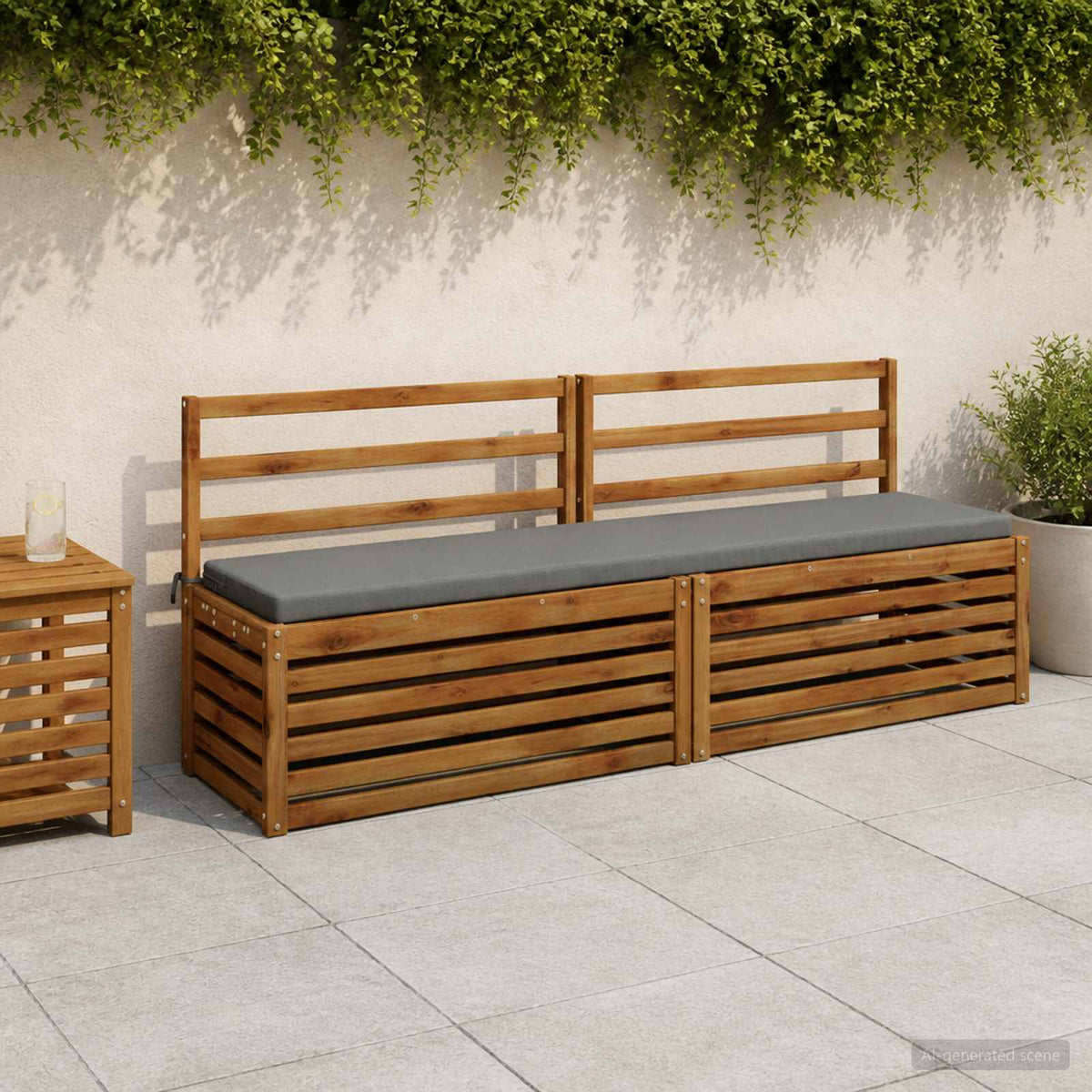 vidaXL Bench Cushion SOEST 100% Polyester Grey 200 x 40 x 5 cm