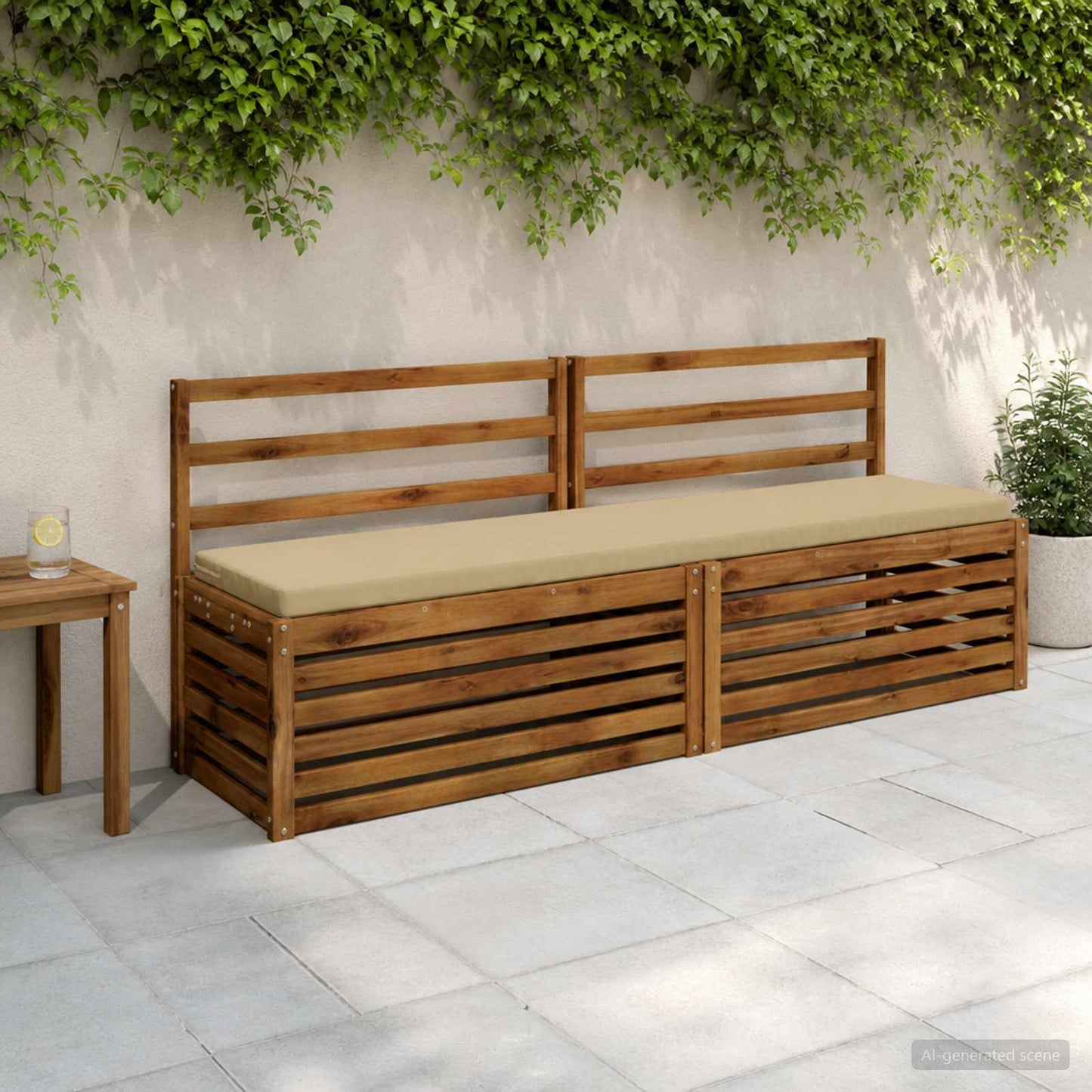 vidaXL Bench Cushion SOEST 100% Polyester Beige 180 x 40 x 5 cm