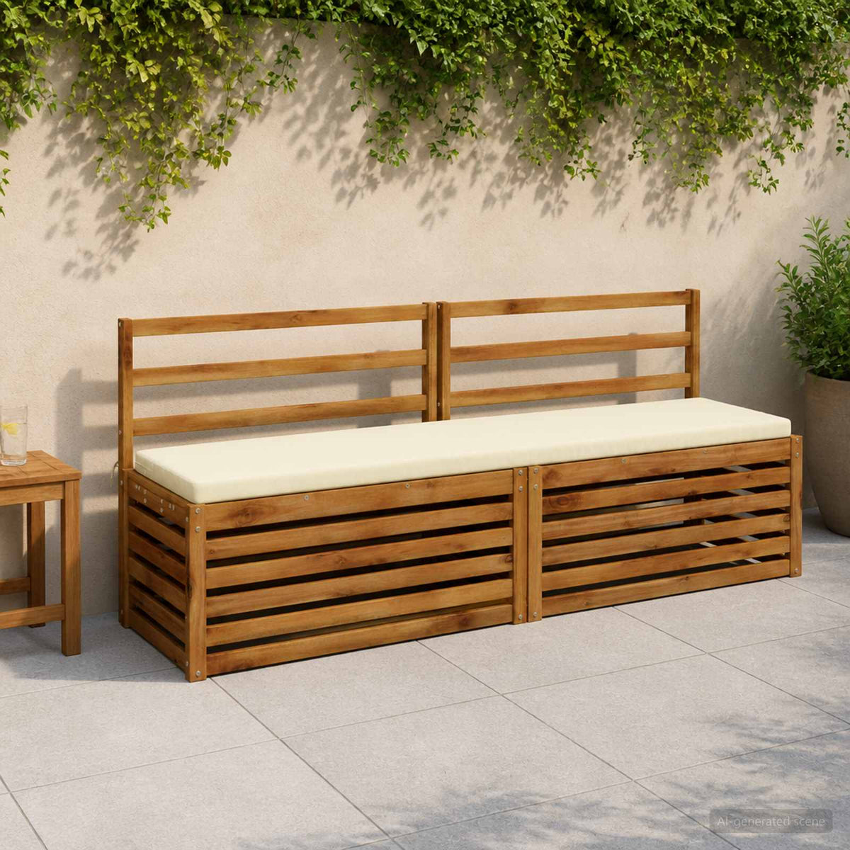 vidaXL 2-Piece Bench Cushions SOEST 2 pcs 100% Polyester Cream