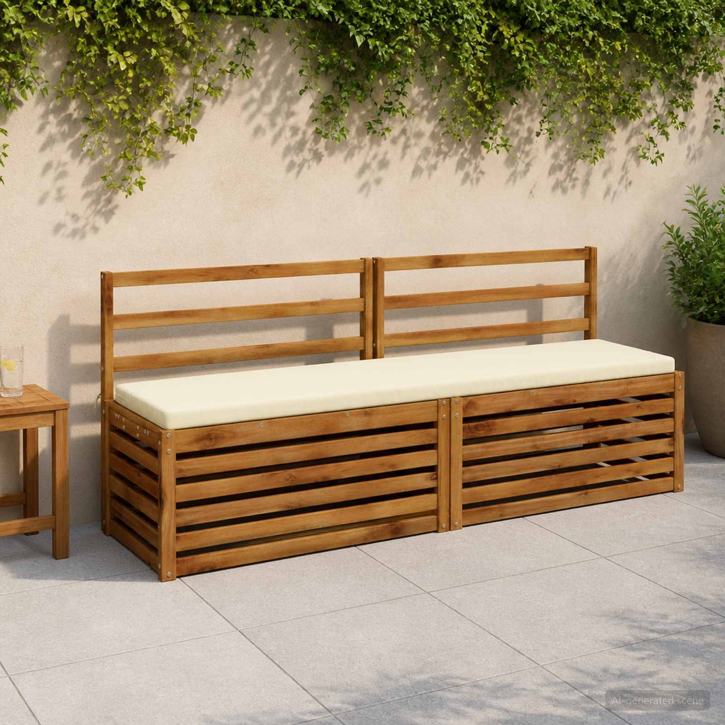 vidaXL Bench Cushion SOEST 100% Polyester Cream 200 x 40 x 5 cm