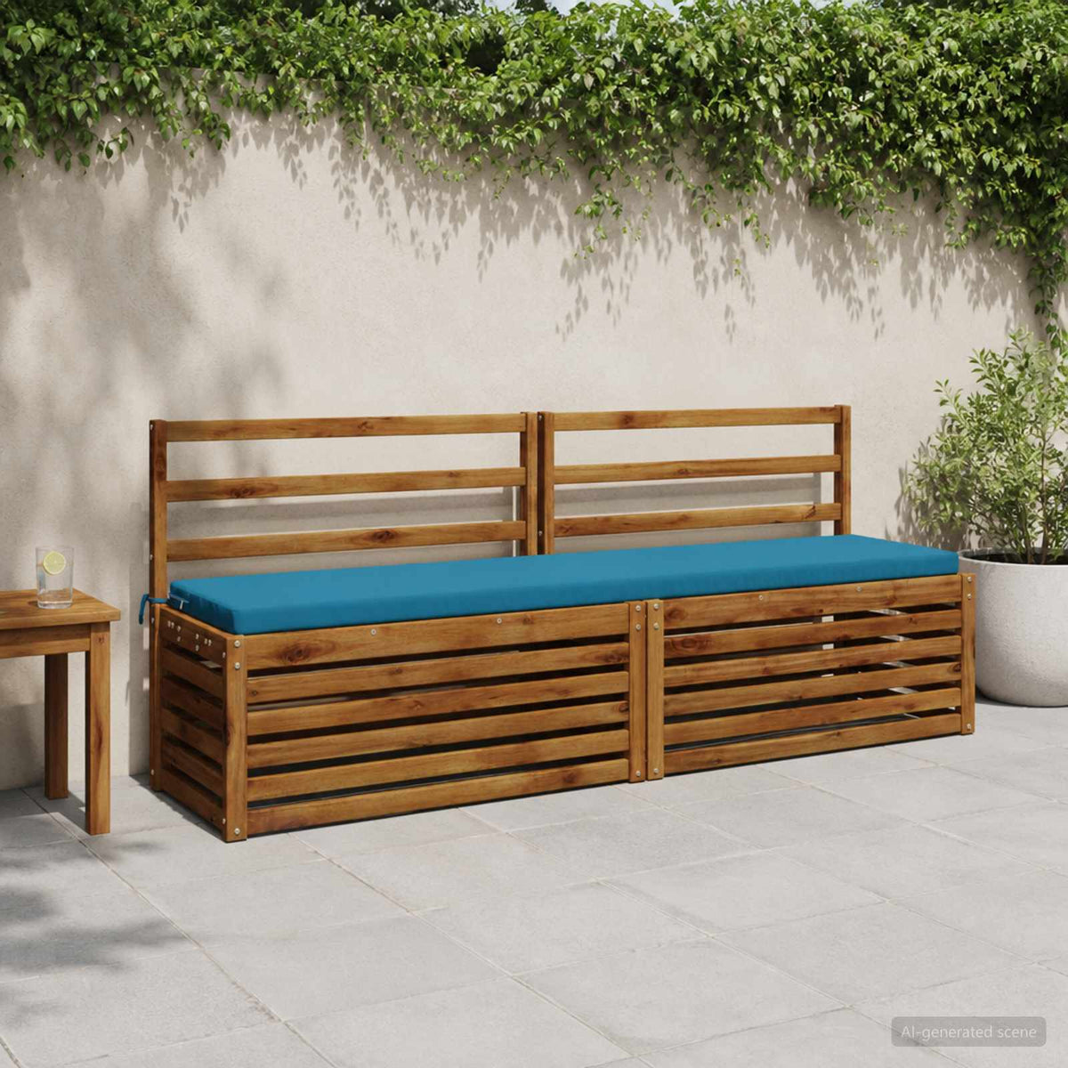 vidaXL 2-Piece Bench Cushions SOEST 2 pcs 100% Polyester Light Blue