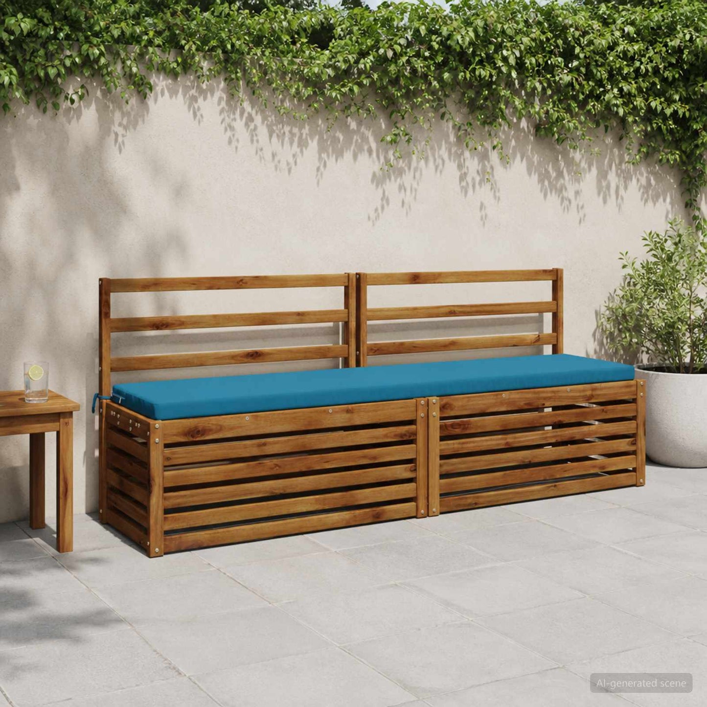 vidaXL Bench Cushion SOEST 100% Polyester Light Blue 170 x 40 x 5 cm