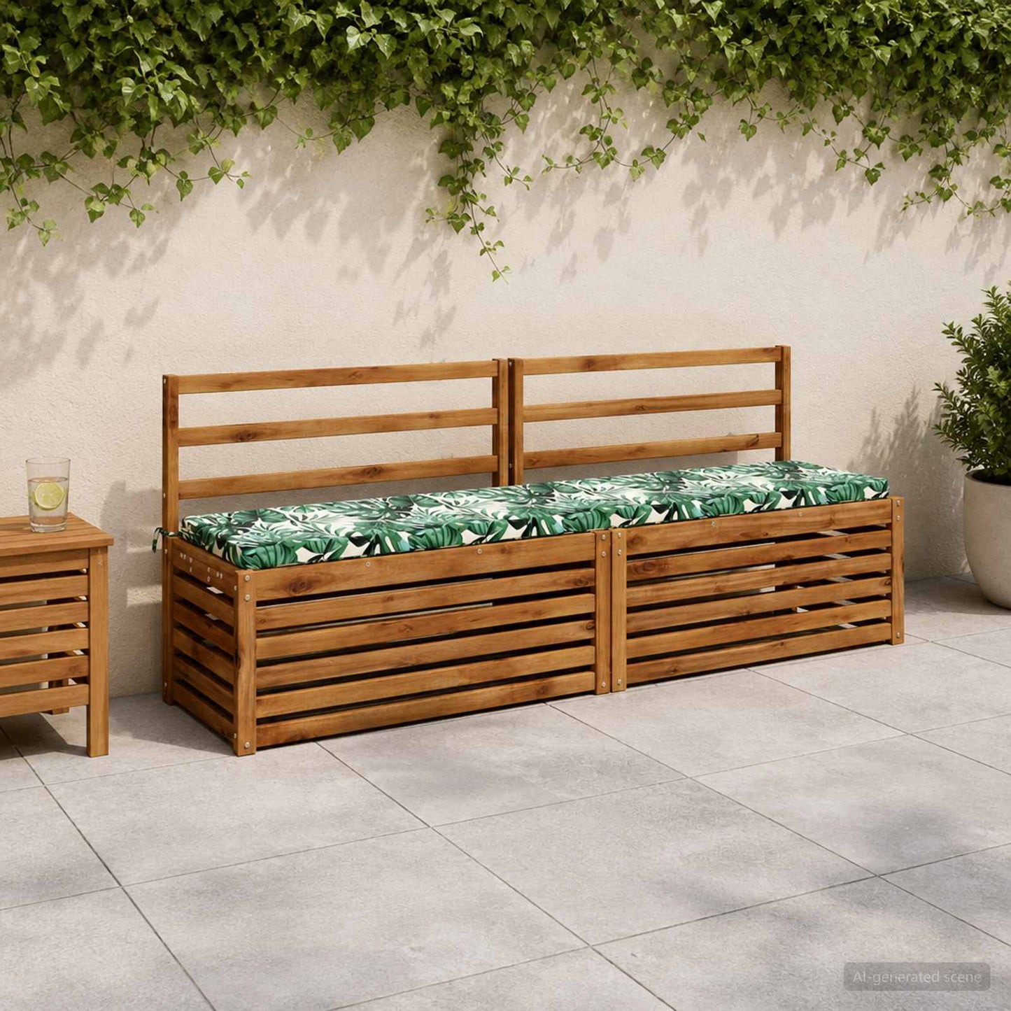 vidaXL 2-Piece Bench Cushions SOEST 2 pcs 100% Polyester Leaf Pattern
