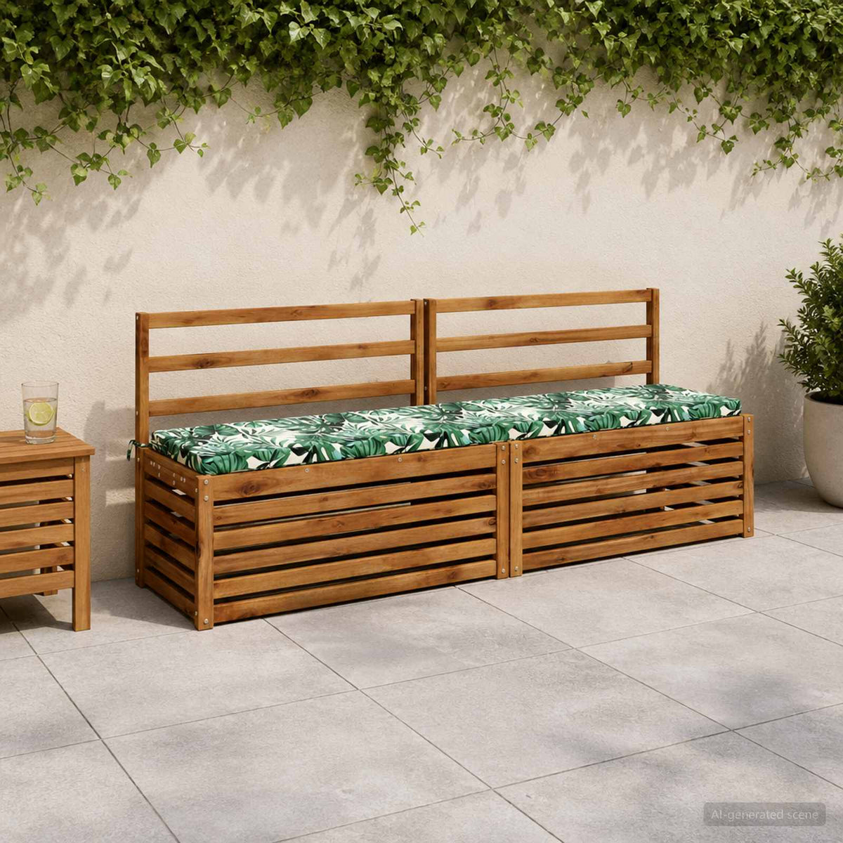 vidaXL 2-Piece Bench Cushions SOEST 2 pcs 100% Polyester Leaf Pattern