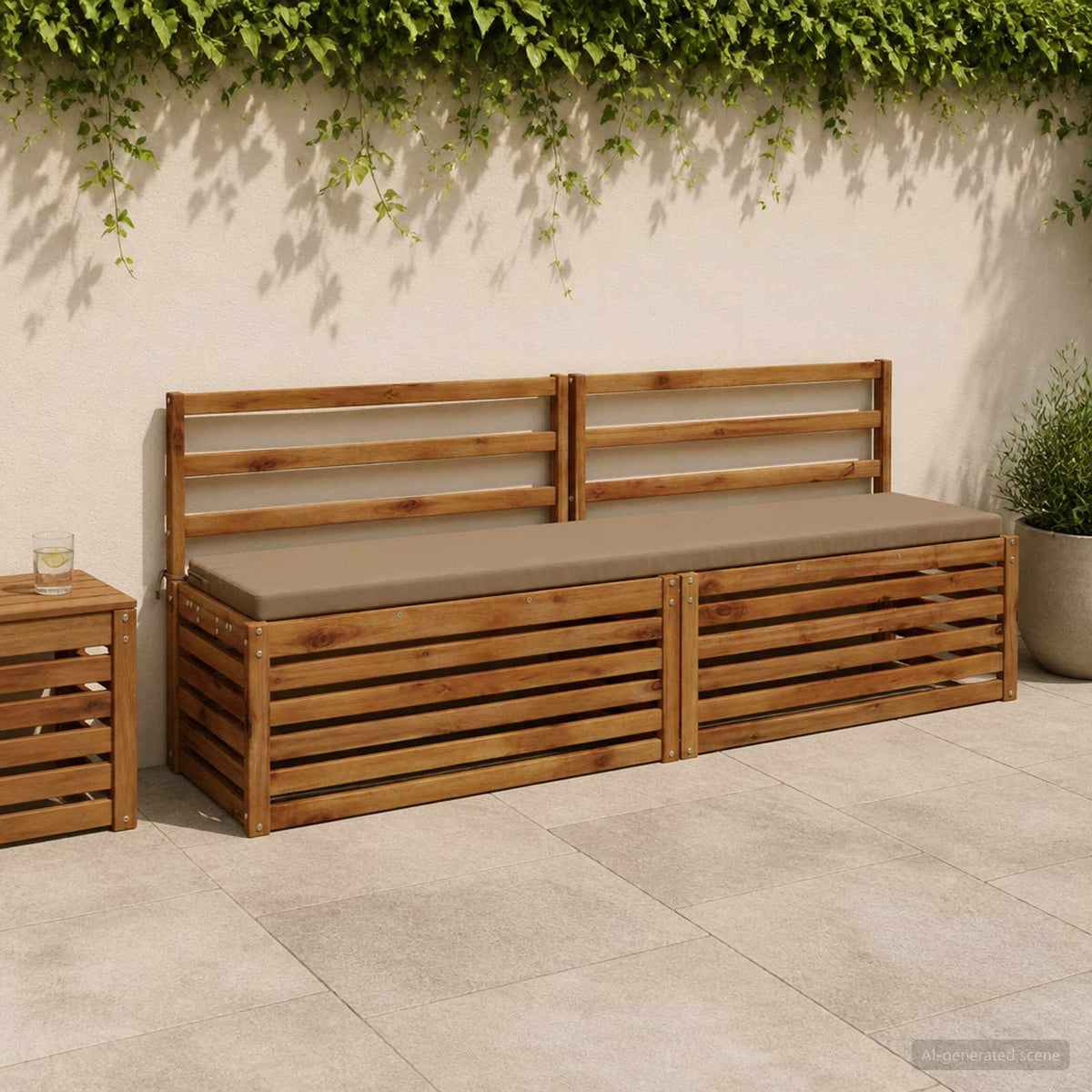 vidaXL 2-Piece Bench Cushions SOEST 2 pcs 100% Polyester Taupe